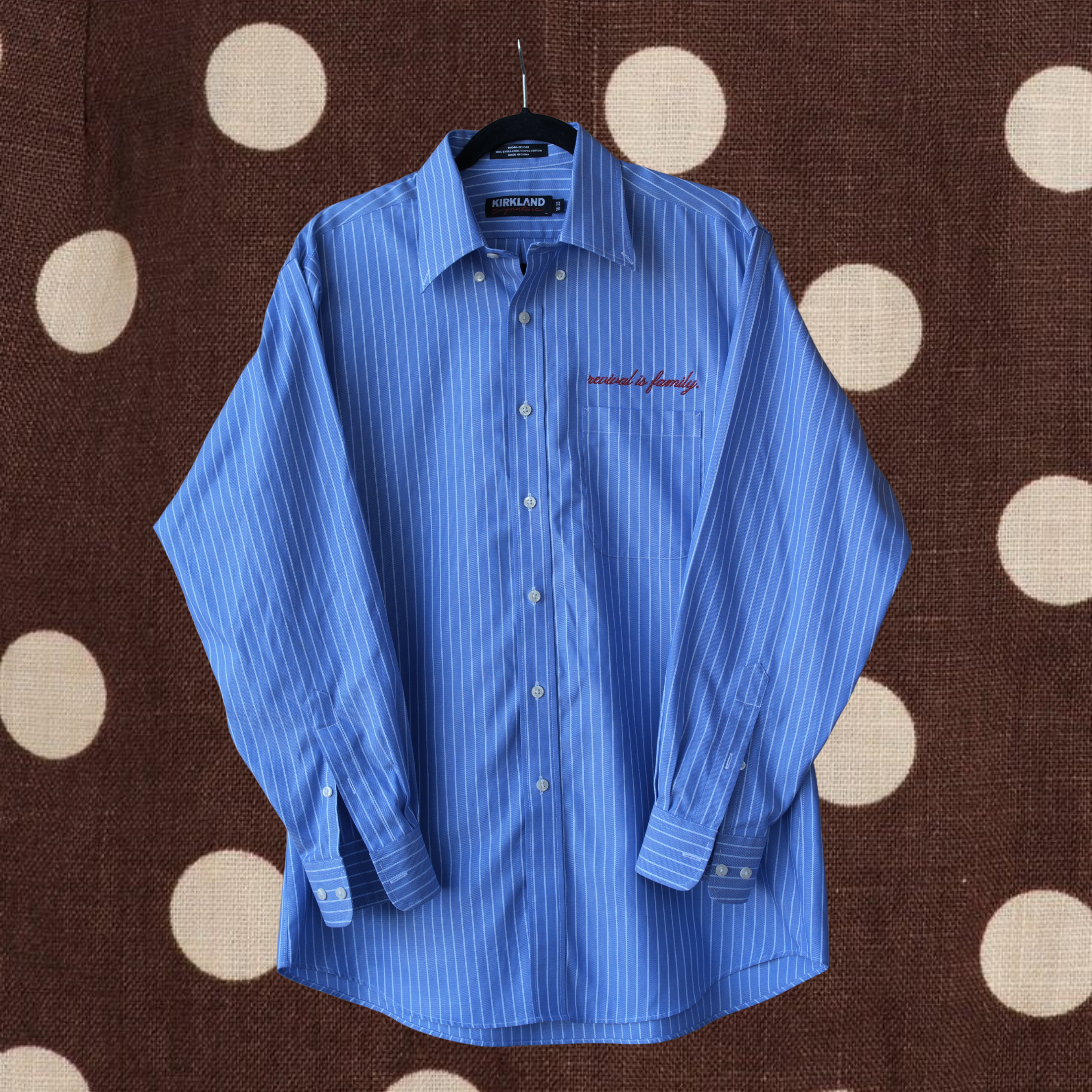 Kirkland Signature Light Blue Stripe Button-Up