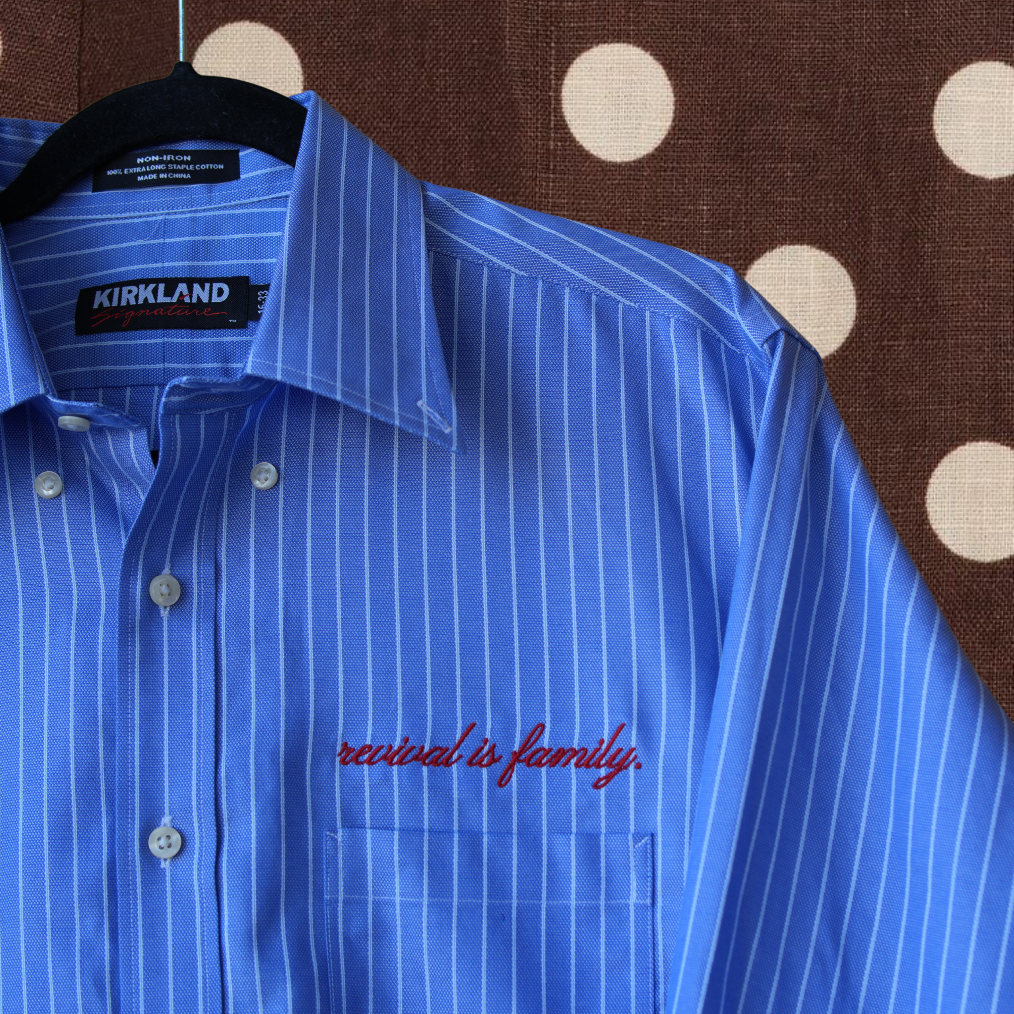 Kirkland Signature Light Blue Stripe Button-Up